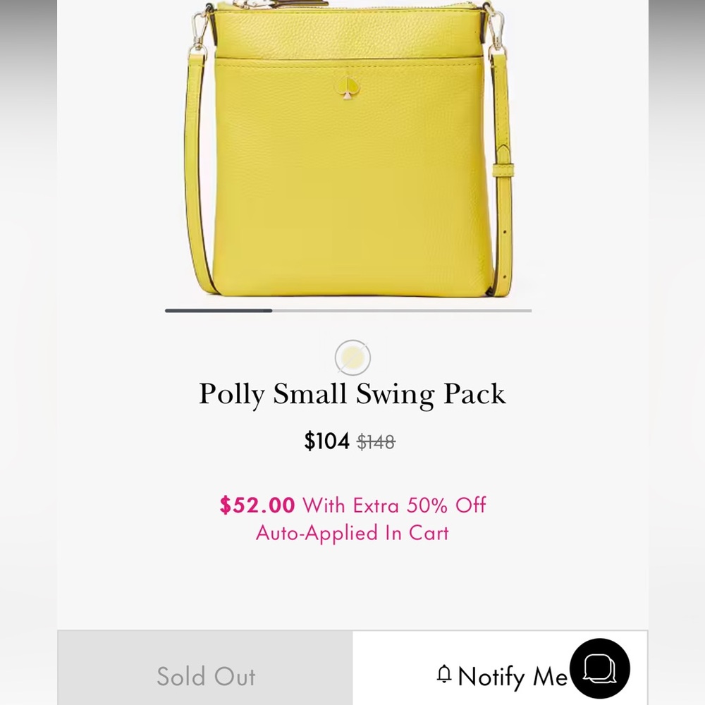 Kate Spade NY Polly Small Swing Pack NWT